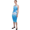 Light Blue and White Color Diamonds Sleeveless Pencil Dress View2