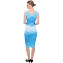 Light Blue and White Color Diamonds Sleeveless Pencil Dress View4