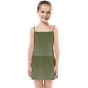 Army Green Color Ombre Kids  Summer Sun Dress View1