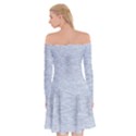 Fade Pale Blue Texture Off Shoulder Skater Dress View2