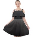 Black Gradient Ombre Color Cut Out Shoulders Chiffon Dress View1