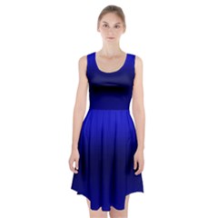 Cobalt Blue Gradient Ombre Color Racerback Midi Dress by SpinnyChairDesigns