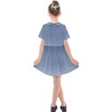 Faded Denim Blue Ombre Gradient Kids  Short Sleeve Shirt Dress View2