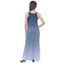 Faded Denim Blue Ombre Gradient Sleeveless Velour Maxi Dress View2