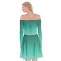 Biscay Green Gradient Ombre Off Shoulder Skater Dress View2