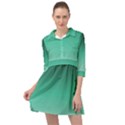 Biscay Green Gradient Ombre Mini Skater Shirt Dress View1