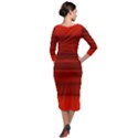 Scarlet Red Ombre Quarter Sleeve Midi Velour Bodycon Dress View2