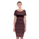 Burgundy Wine Ombre Classic Short Sleeve Midi Dress View1