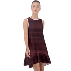 Burgundy Wine Ombre Frill Swing Dress by SpinnyChairDesigns