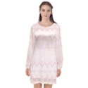 Boho Pastel Pink Pattern Long Sleeve Chiffon Shift Dress  View1