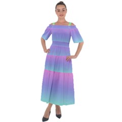 Pastel Rainbow Ombre Gradient Shoulder Straps Boho Maxi Dress  by SpinnyChairDesigns