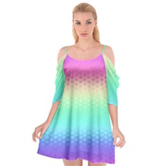 Rainbow Floral Ombre Print Cutout Spaghetti Strap Chiffon Dress by SpinnyChairDesigns