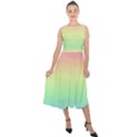 Pastel Rainbow Ombre Midi Tie-Back Chiffon Dress View1