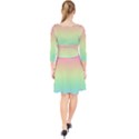 Pastel Rainbow Ombre Quarter Sleeve Front Wrap Dress View2