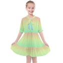 Pastel Rainbow Ombre Kids  All Frills Chiffon Dress View1