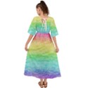 Rainbow Ombre Texture Kimono Sleeve Boho Dress View2