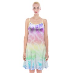 Pastel Rainbow Tie Dye Spaghetti Strap Velvet Dress by SpinnyChairDesigns