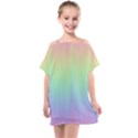 Pastel Rainbow Gradient Kids  One Piece Chiffon Dress View1