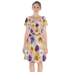 Floral Beauty Short Sleeve Bardot Dress by Angelandspot