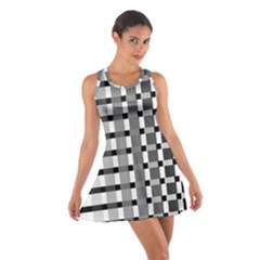 Nine Bar Monochrome Fade Squared Pulled Inverted Cotton Racerback Dress by WetdryvacsLair