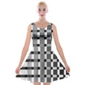 Nine Bar Monochrome Fade Squared Pulled Inverted Velvet Skater Dress View1