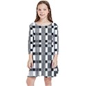 Nine Bar Monochrome Fade Squared Pulled Inverted Kids  Quarter Sleeve Skater Dress View1