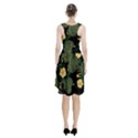 Tropical vintage yellow hibiscus floral green leaves seamless pattern black background. Racerback Midi Dress View2