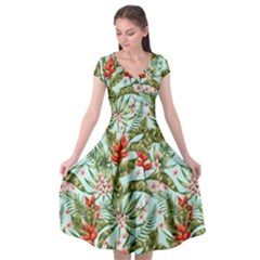 Spring Flora Cap Sleeve Wrap Front Dress by goljakoff