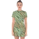 Green leaves Drop Hem Mini Chiffon Dress View1