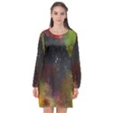 Abstract paint drops Long Sleeve Chiffon Shift Dress  View1