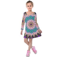 Mandala Kids  Long Sleeve Velvet Dress by SoLoJu