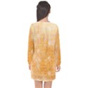 Flowers Pattern Orange Yellow Long Sleeve Chiffon Shift Dress  View2