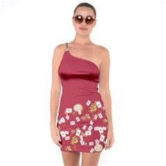 Poker One Shoulder Ring Trim Bodycon Dress by flowerland