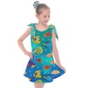 Cheerful And Bright Fish Swim In The Water Kids  Tie Up Tunic Dress View1