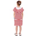 Red and white stripes pattern, geometric theme Kids  Drop Waist Dress View2