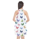 Cute Bright Butterflies Hover In The Air Halter Neckline Chiffon Dress  View2