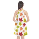 Bright Autumn Leaves Halter Neckline Chiffon Dress  View2