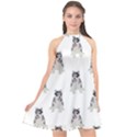 Cute Husky Puppies Halter Neckline Chiffon Dress  View1