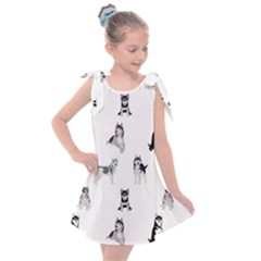 Husky Dogs Kids  Tie Up Tunic Dress by SychEva