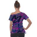 3d Lovely Geo Lines Off Shoulder Tie-Up Tee View2