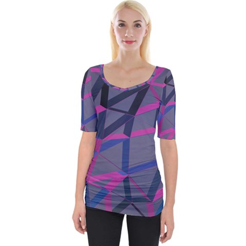 3d Lovely Geo Lines Wide Neckline Tee by Uniqued