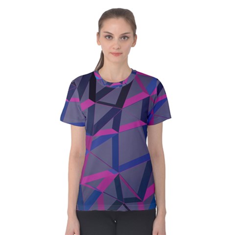 3d Lovely Geo Lines Women s Cotton Tee by Uniqued