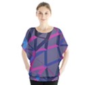 3d Lovely Geo Lines Batwing Chiffon Blouse View1