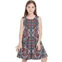 Floral folk damask pattern Fantasy flowers Floral geometric fantasy Kids  Skater Dress View1