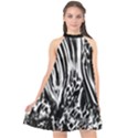 Zebra Leopard Black 7000 Halter Neckline Chiffon Dress  View1