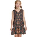 Floral folk damask pattern  Kids  Sleeveless Tiered Mini Dress View1