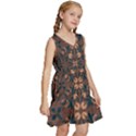 Floral folk damask pattern  Kids  Sleeveless Tiered Mini Dress View3