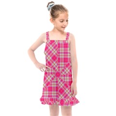 Pink Tartan-10 Kids  Overall Dress by tartantotartanspink