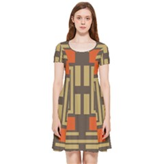 Abstract Geometric Design    Inside Out Cap Sleeve Dress by Eskimos