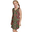 Folk flowers print Floral pattern Ethnic art Kids  Sleeveless Tiered Mini Dress View2